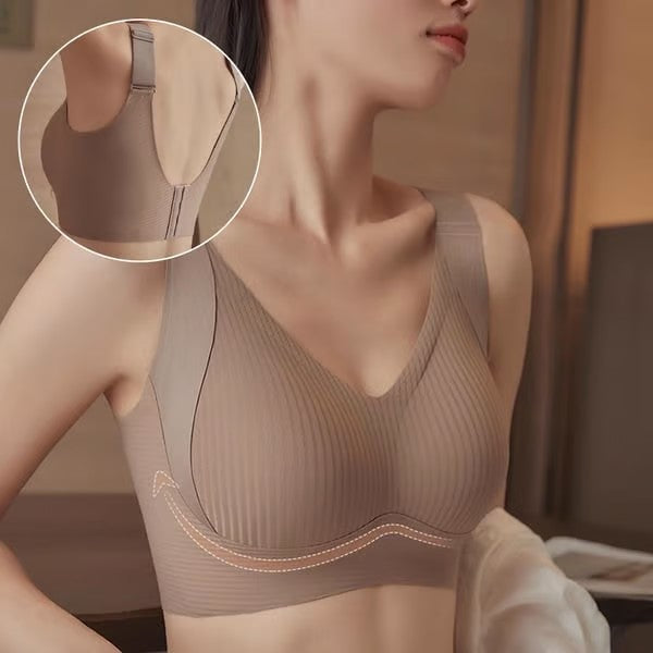 🎁HOT SALE!💕Subtle Striped Seamless Bra with W-Support – Comfort & Style!
