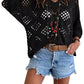 🔥Summer Hot Sale-50% Off!!💕Womens Bohemian-Inspired Beige Crochet Top with V-Neck