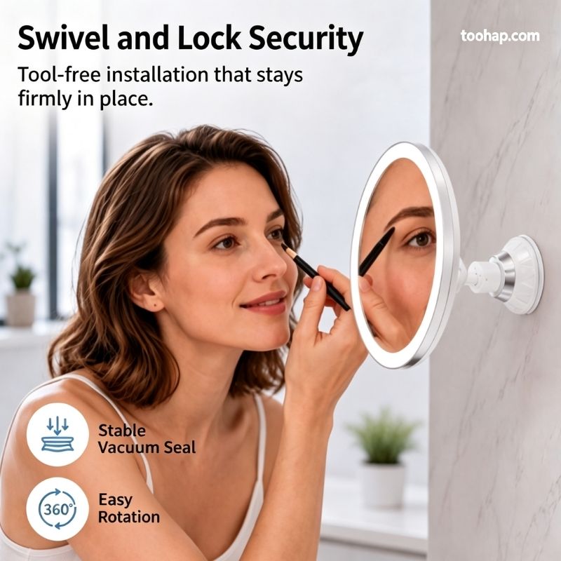 ⏳🔥LIMITED-TIME 50% OFF! ⏰💄10X Magnifying LED Makeup Mirror, Suction Mounted Illuminated Mirror For Skincare & Cosmetic Application💄