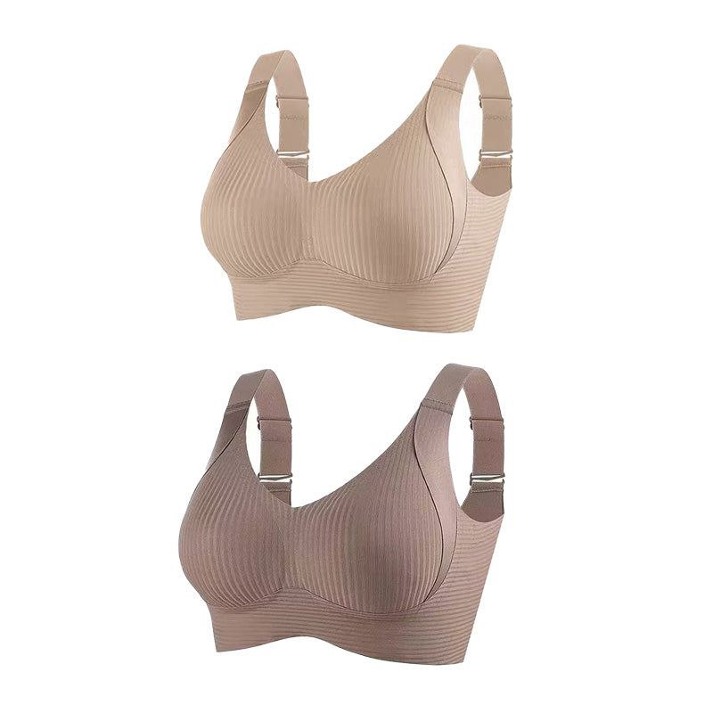 🎁2026 HOT SALE!🎁Huge discount 🔥 💕 Subtle Striped Seamless Bra with W-Support – Comfort & Style!