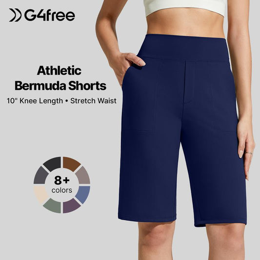 ⏰Last Day Sale 49% OFF🔥Women's Bermuda Shorts with Pockets -👍Knee Length Athletic Casual Long Shorts1