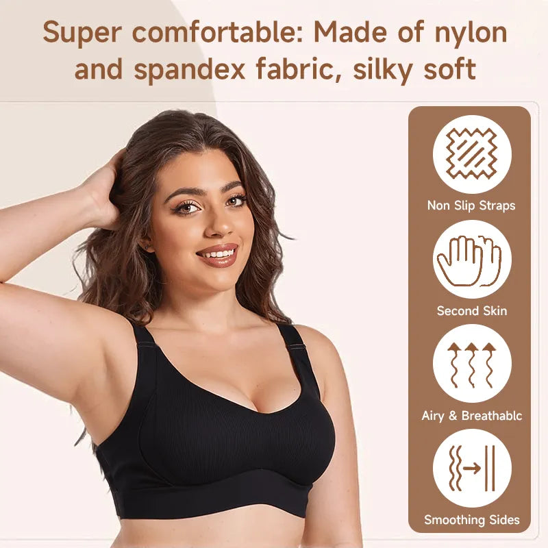 🎁HOT SALE!💕Subtle Striped Seamless Bra with W-Support – Comfort & Style!