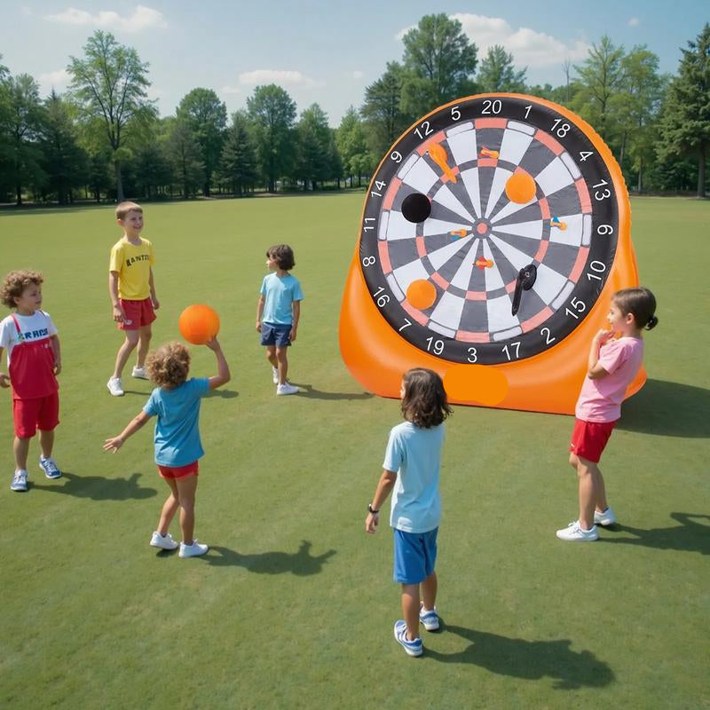 🎯⚽️Inflatable soccer dartboard, giant soccer dartboard, comes with 2 soccer balls and air pump, can be set up in 3 minutes, ideal for large garden games.