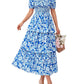 ⏰Summer Hot Sale 50% OFF💃Women's Floral Square Neck Puff Short Sleeve Smocked Tiered Dress