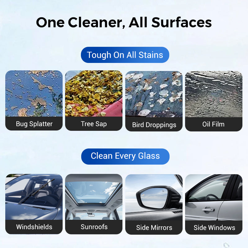 🚗 Auto Glass Oil Film Remover – Helps Remove Grease, Wax & Road Grime for Clearer Night & Rainy Driving 🌧️✨