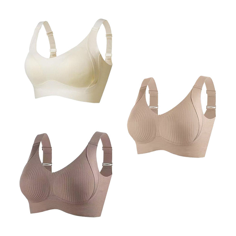 🎁HOT SALE!💕Subtle Striped Seamless Bra with W-Support – Comfort & Style!