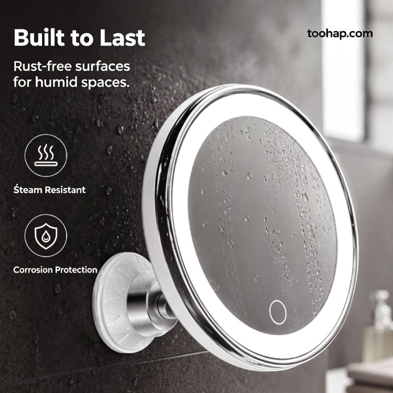 ⏳🔥LIMITED-TIME 50% OFF! ⏰💄10X Magnifying LED Makeup Mirror, Suction Mounted Illuminated Mirror For Skincare & Cosmetic Application💄