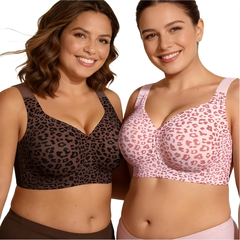 🏆LAST DAY SALE 58% OFF 🔥Super Firming Wirefree Jelly Bra with Leopard Print 👍