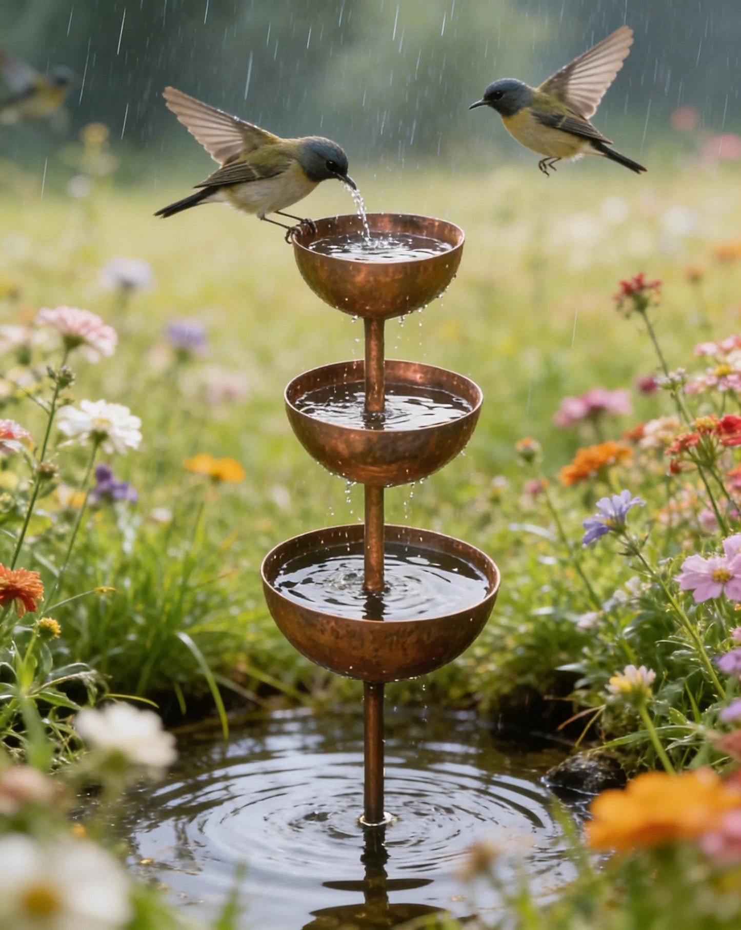🐦Final Hours Flash Sale ￡10.99!!⚡ Rain Catcher - Plant Support 🌧️Metal Garden Ornament