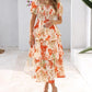 ⏰Summer Hot Sale 50% OFF💃Women's Floral Square Neck Puff Short Sleeve Smocked Tiered Dress