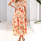 ⏰Summer Hot Sale 50% OFF💃Women's Floral Square Neck Puff Short Sleeve Smocked Tiered Dress