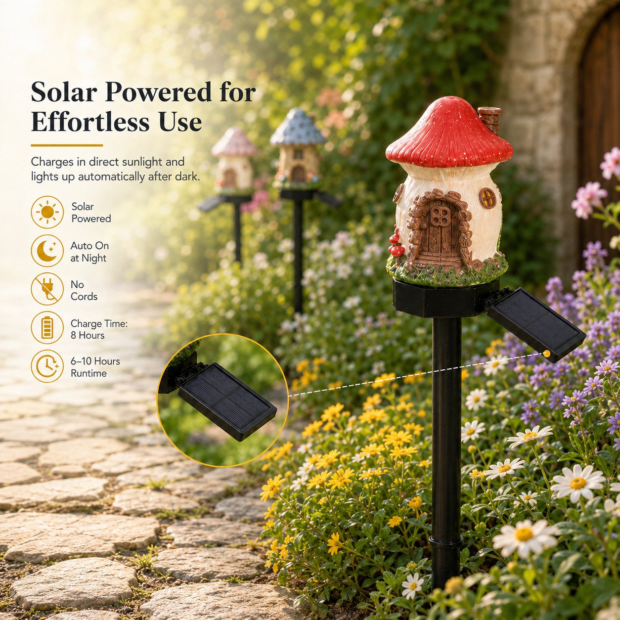 🎁2026 New Arrivals 50% OFF🌙🏡Solar Fairy-Tale Mushroom Cottage Garden Light