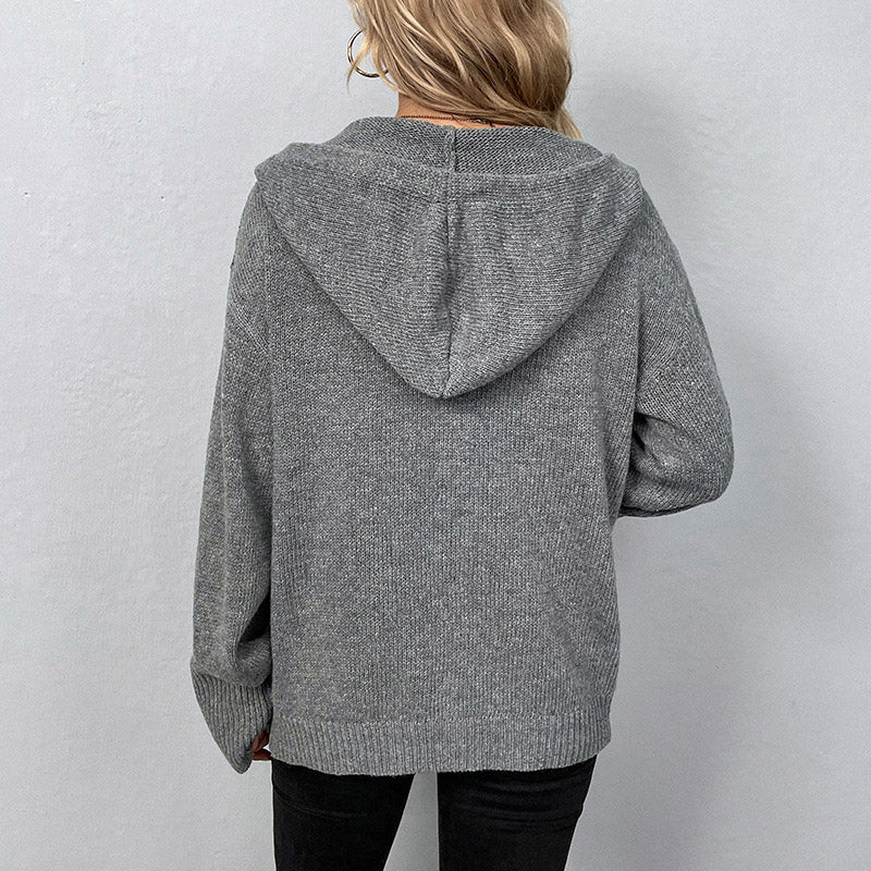 🔥 Women's Autumn Knit Drawstring Hooded Coat – Cosy, Relaxed Fit & Perfect for Layering on Crisp Days 🍂✨