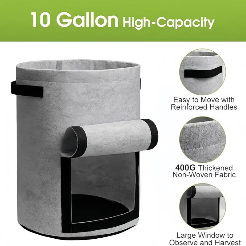 18/26/38L Large Capacity Potato Grow Planter PE Container Bag Pouch Tomato Vegetables Garden Outdoor