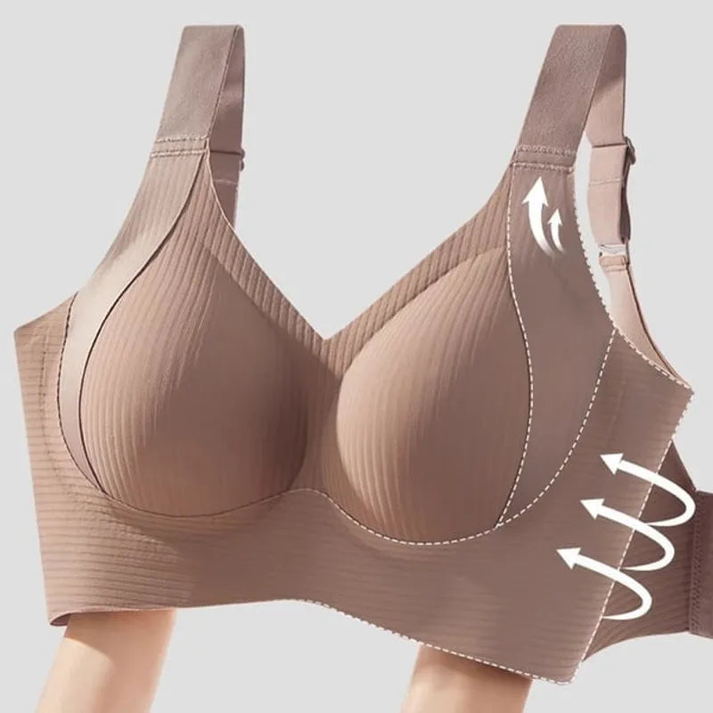 🎁HOT SALE!💕Subtle Striped Seamless Bra with W-Support – Comfort & Style!
