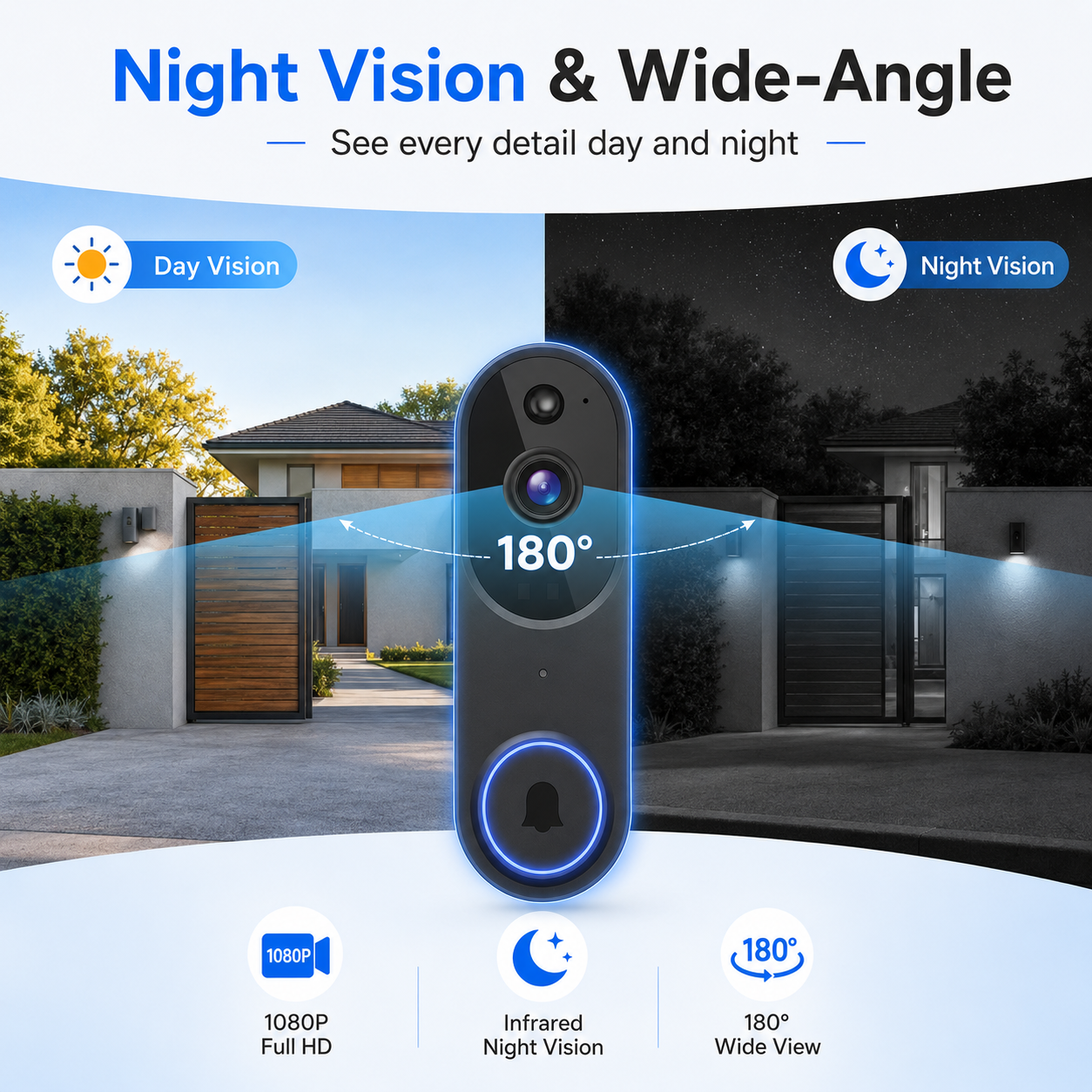 💐 50% OFF NOW! 📱 Smart HD Doorbell – Remote Access & Instant Alerts – Crystal-clear video, motion detection & two-way talk – perfect for home security 🚪
