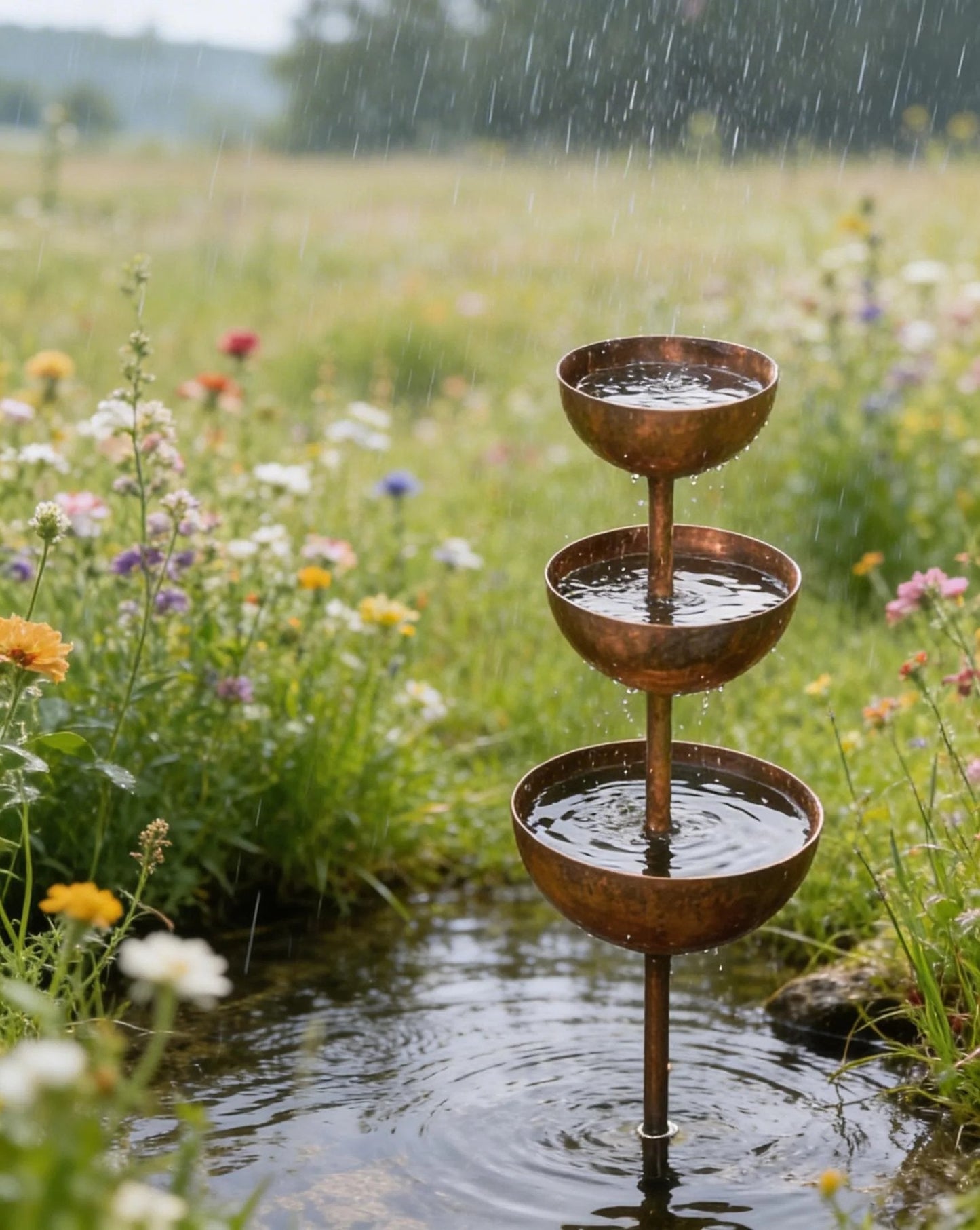 🐦Final Hours Flash Sale ￡10.99!!⚡ Rain Catcher - Plant Support 🌧️Metal Garden Ornament