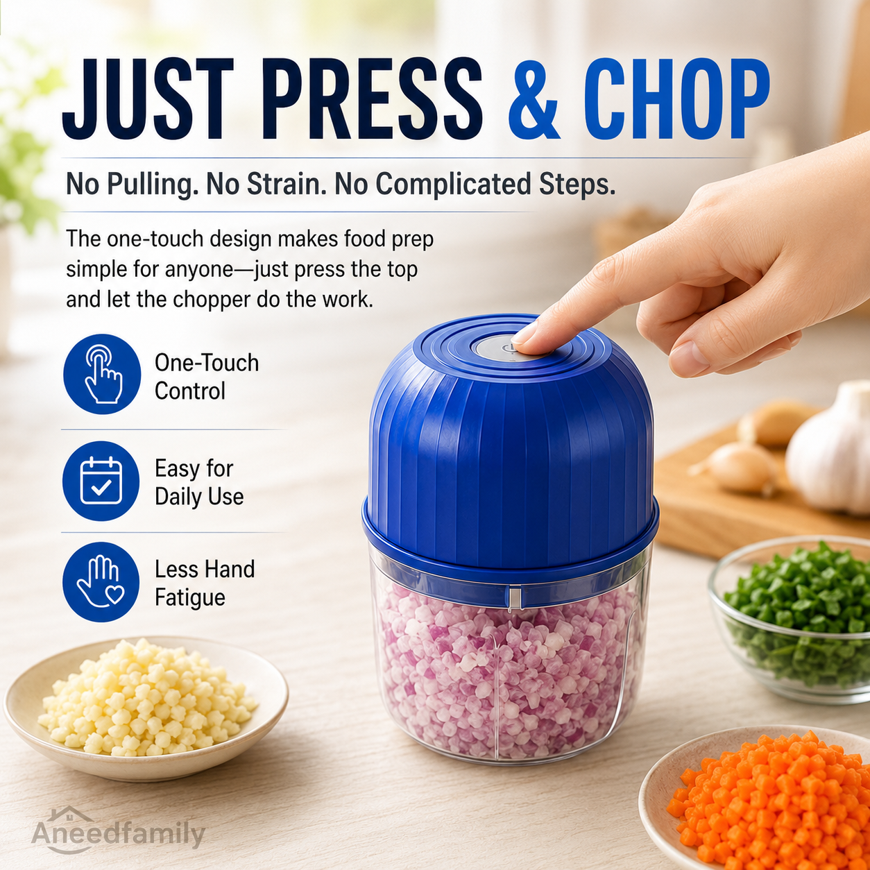 🔥Limited Time 50% OFF🔥Wireless Efficient Electric Mini Food Chopper🧑‍🍳– Robust Motor, Smart Design & Stainless Steel Blades⏱️🔪
