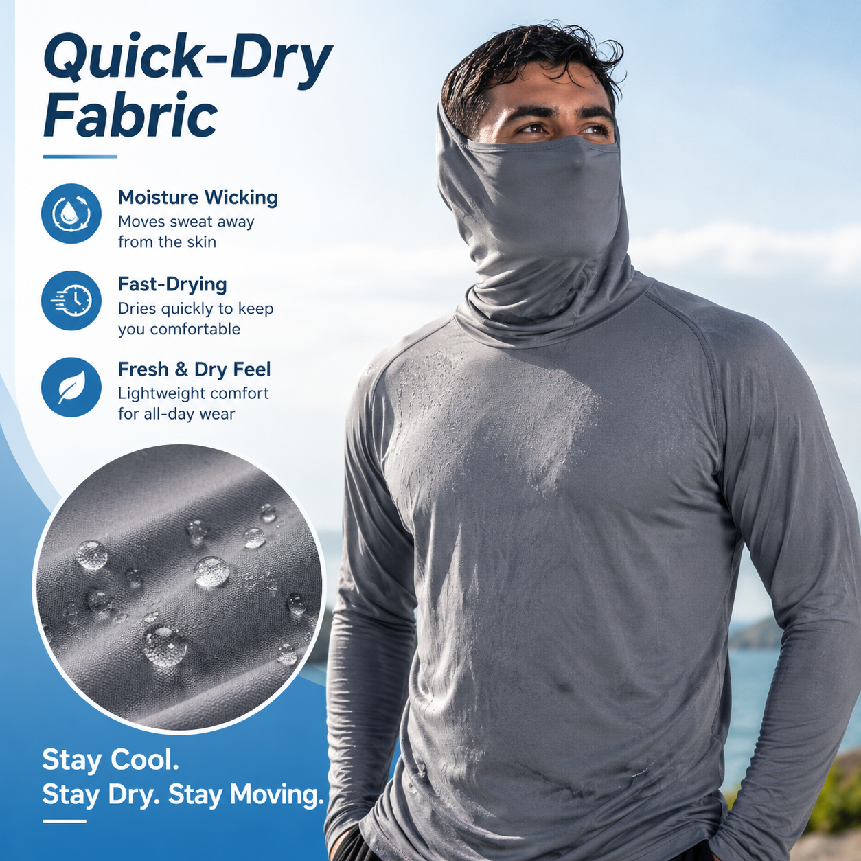 🥳LAST DAY SALE 66% OFF⚡ Men’s Lightweight Quick-Dry UV Protection Hoodie— Free Shipping For Two Pieces