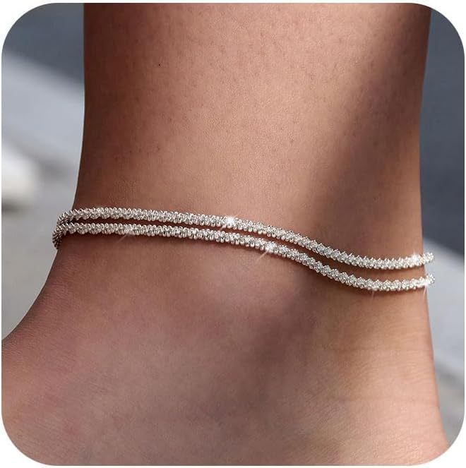 ⭐ 50% OFF NOW! 💦 Dainty Layered Waterproof Anklet – Delicate chains, waterproof & tarnish-free – Perfect for beach, pool & daily wear ✨