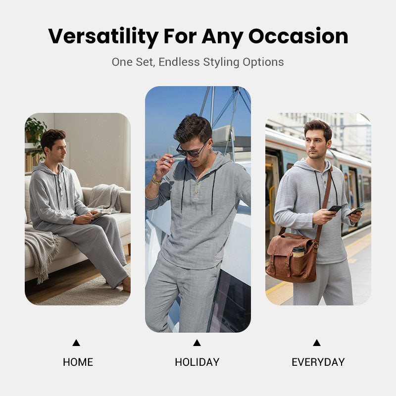 Men's Hooded Casual Loose Top & Pants 2-Piece Set