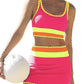 ⏳🔥50% OFF & Free Shipping🔥 ⏰Color Block Patchwork Nylon Sporty 3-Piece Bikini Set - High Waisted & Tummy Control Swimsuit👙🌈