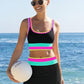 ⏳🔥50% OFF & Free Shipping🔥 ⏰Color Block Patchwork Nylon Sporty 3-Piece Bikini Set - High Waisted & Tummy Control Swimsuit👙🌈