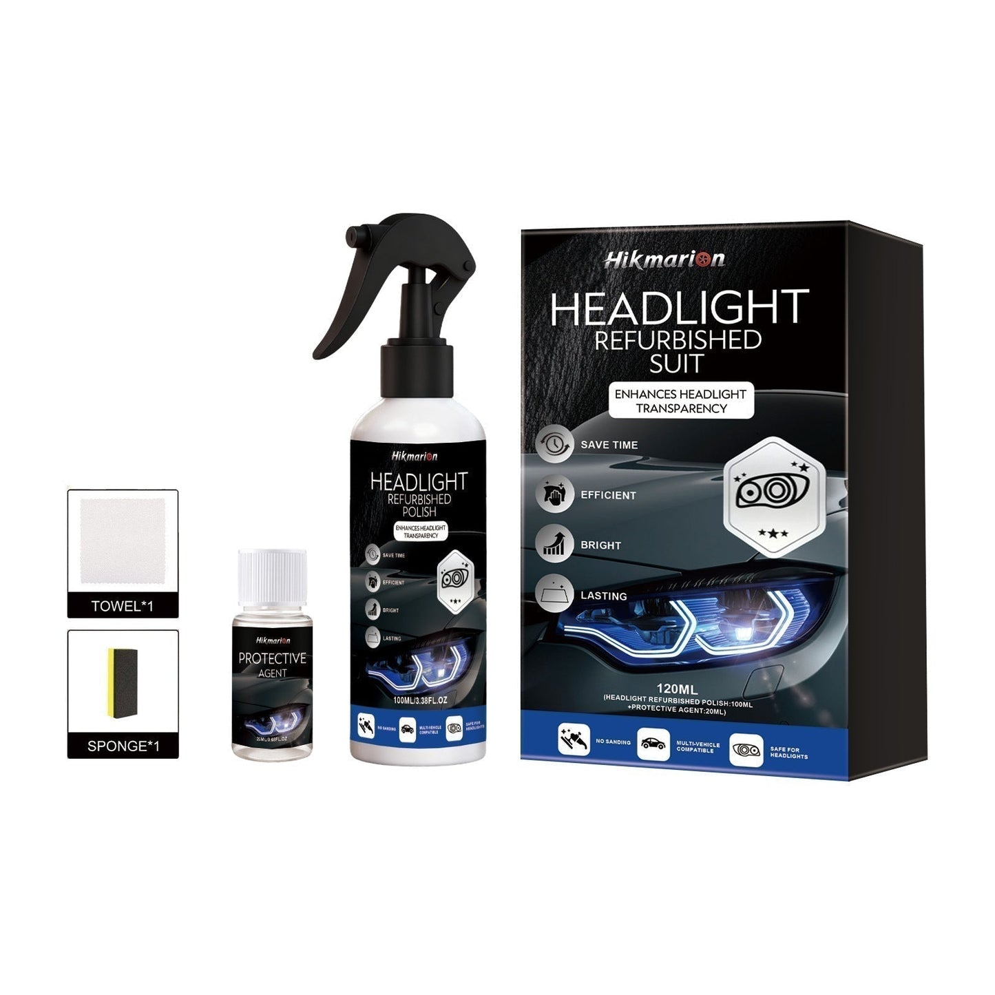 🚗 BUY 2 GET 1 FREE! 🔆 Professional Car Headlight Restoration Kit – Removes yellowing & scratches, restores clarity & UV protection – easy DIY solution ✨