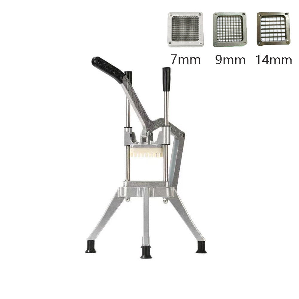 🔪 50% OFF! ✨ Vertical Manual Vegetable Cutter & Dicer – Stainless Steel French Fry Slicer, Heavy-Duty Lever Action & 4 Sharp Blades – Fast Uniform Cutting for Potatoes, Cucumbers & Radishes 🥔
