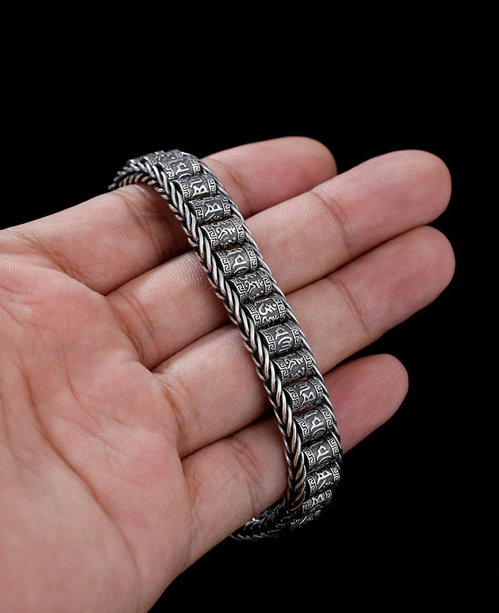 🥳2026 HOT SALE🥳💞50K+ SOLD!✨ 💝Tibetan Prayer Wheel Bracelet – 925 Sterling Silver, Lucky Charm & Valentine's Day Gift