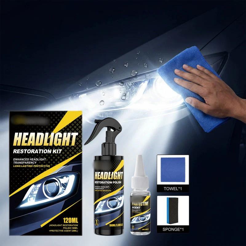 🚗 BUY 2 GET 1 FREE! 🔆 Professional Car Headlight Restoration Kit – Removes yellowing & scratches, restores clarity & UV protection – easy DIY solution ✨