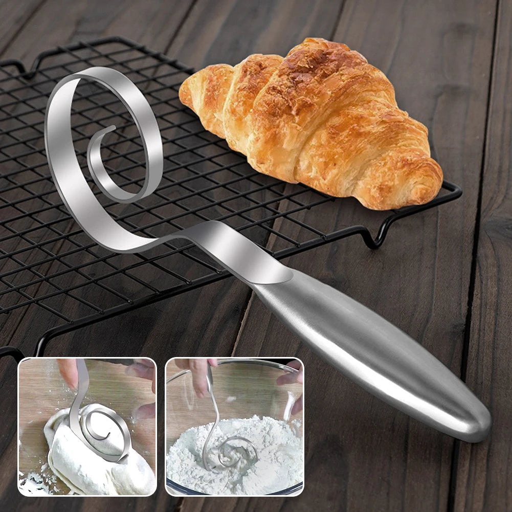 Stainless Steel Seamless Dough Whisk