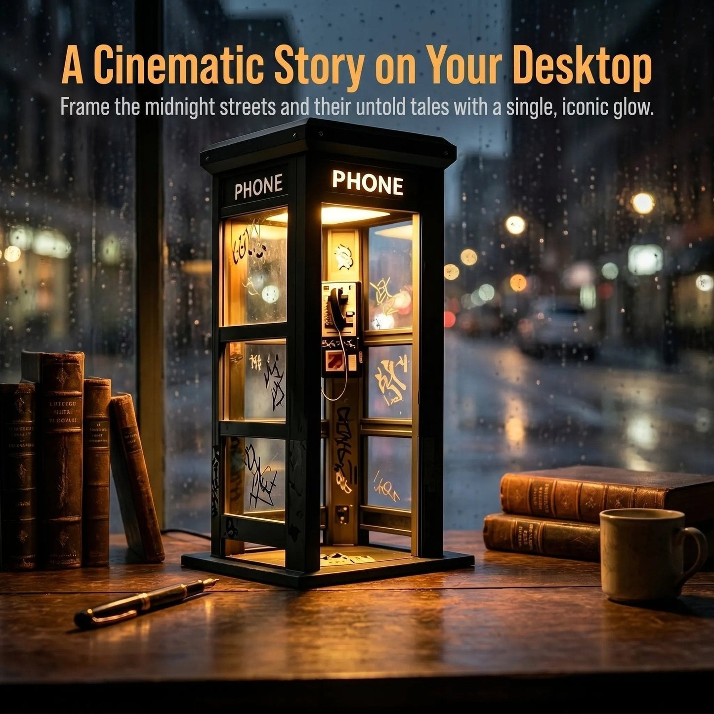 📞✨Vintage Phone Booth Ambient Lamp