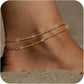 ⭐ 50% OFF NOW! 💦 Dainty Layered Waterproof Anklet – Delicate chains, waterproof & tarnish-free – Perfect for beach, pool & daily wear ✨