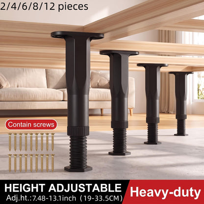 🛏️💪 Adjustable Bed Support Legs – 50% OFF! Heavy-duty plastic & metal, reinforced center bar, screws included – set of 2-12. 💯