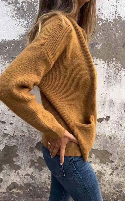 🔥HOT SALE - Round Neck Zipper Knitted Jacket