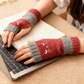 ⚡⚡Christmas Hot Sale 50% OFF!🔥Warm and Cuddly🧤Women's Knitted Fingerless Gloves with Cute Cat Pattern🐱