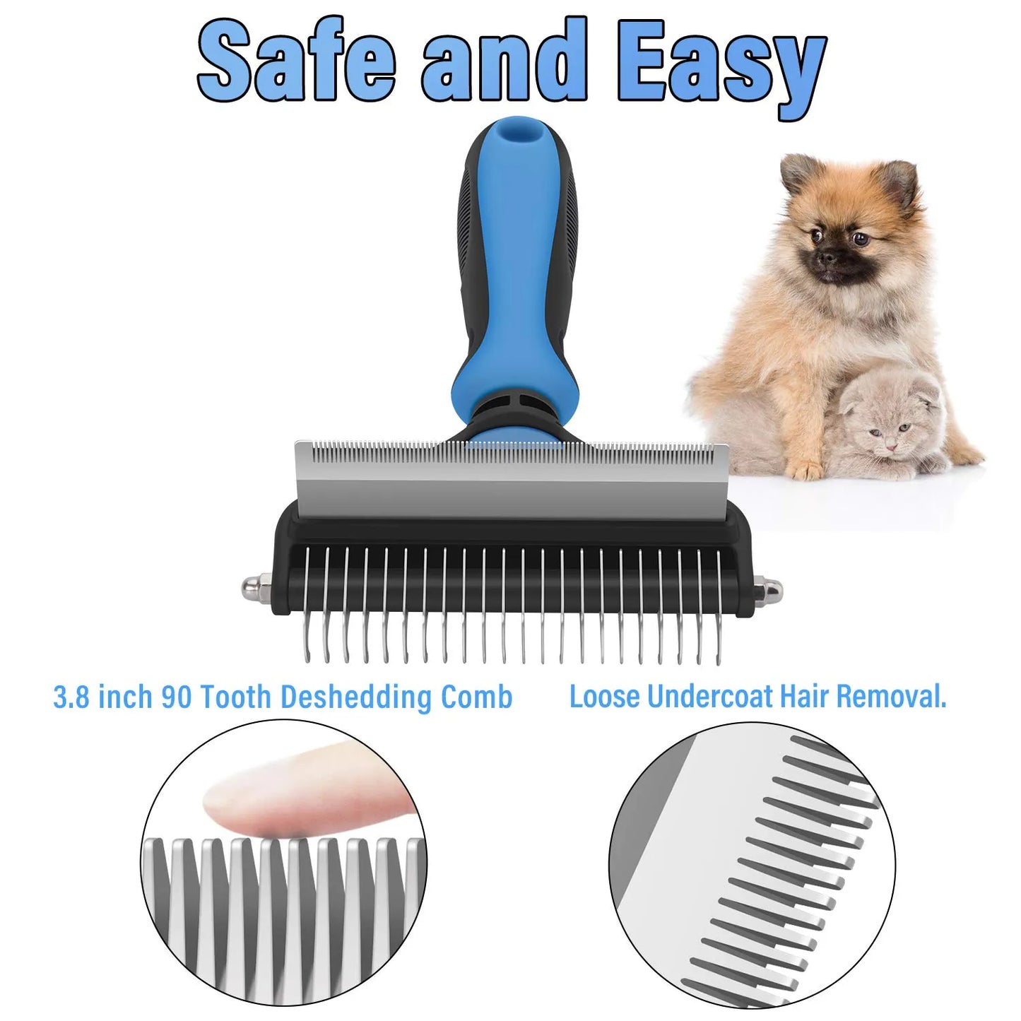 🐾  Last Day Special Price £9.99 !  🏆 Professional Deshedding Tool For Dogs And Cats – Gentle On Skin, Efficient Grooming & Comfortable Grip Design ✂️