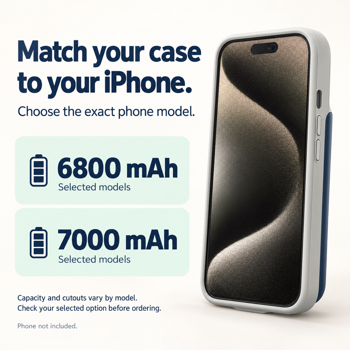 Battery Case for iPhone with LED Power Indicator