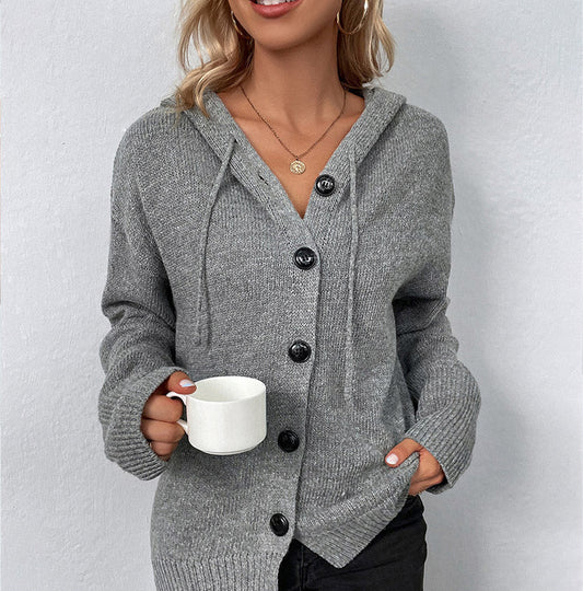 🔥 Women's Autumn Knit Drawstring Hooded Coat – Cosy, Relaxed Fit & Perfect for Layering on Crisp Days 🍂✨