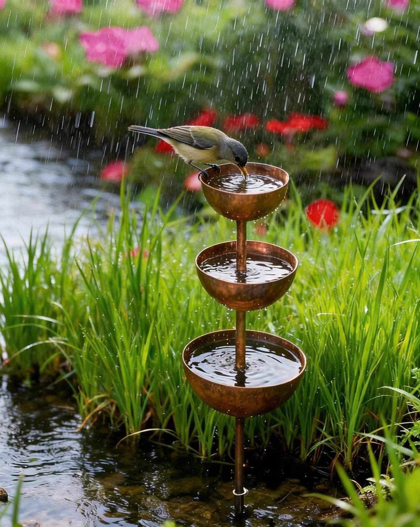🐦Final Hours Flash Sale ￡10.99!!⚡ Rain Catcher - Plant Support 🌧️Metal Garden Ornament