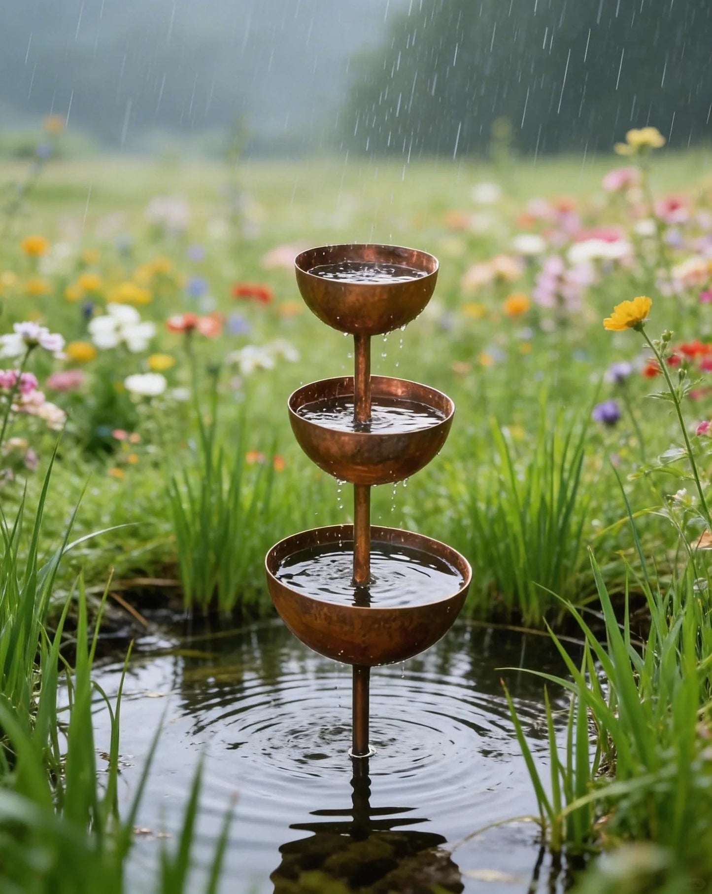 🐦Final Hours Flash Sale ￡10.99!!⚡ Rain Catcher - Plant Support 🌧️Metal Garden Ornament