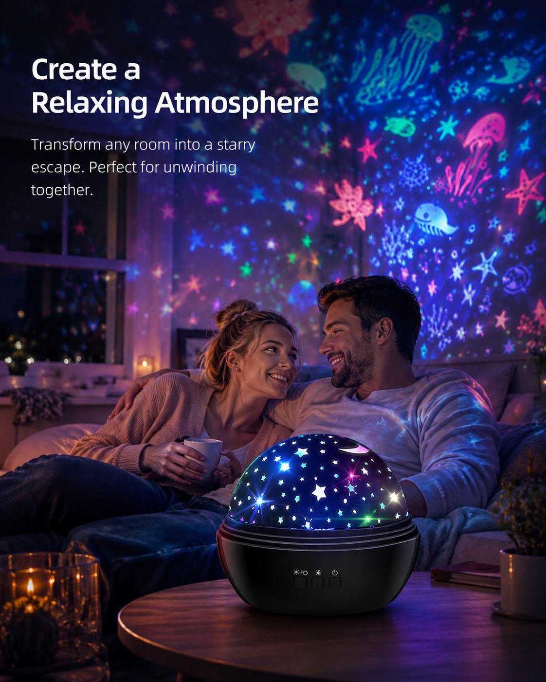 🌌 50% OFF NOW! ⭐ 2-in-1 Rotating Star Projector Night Light – Soothing starry projection, calming colors & rotating effect – Perfect for kids’ rooms & relaxation 🌙