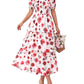 ⏰Summer Hot Sale 50% OFF💃Women's Floral Square Neck Puff Short Sleeve Smocked Tiered Dress