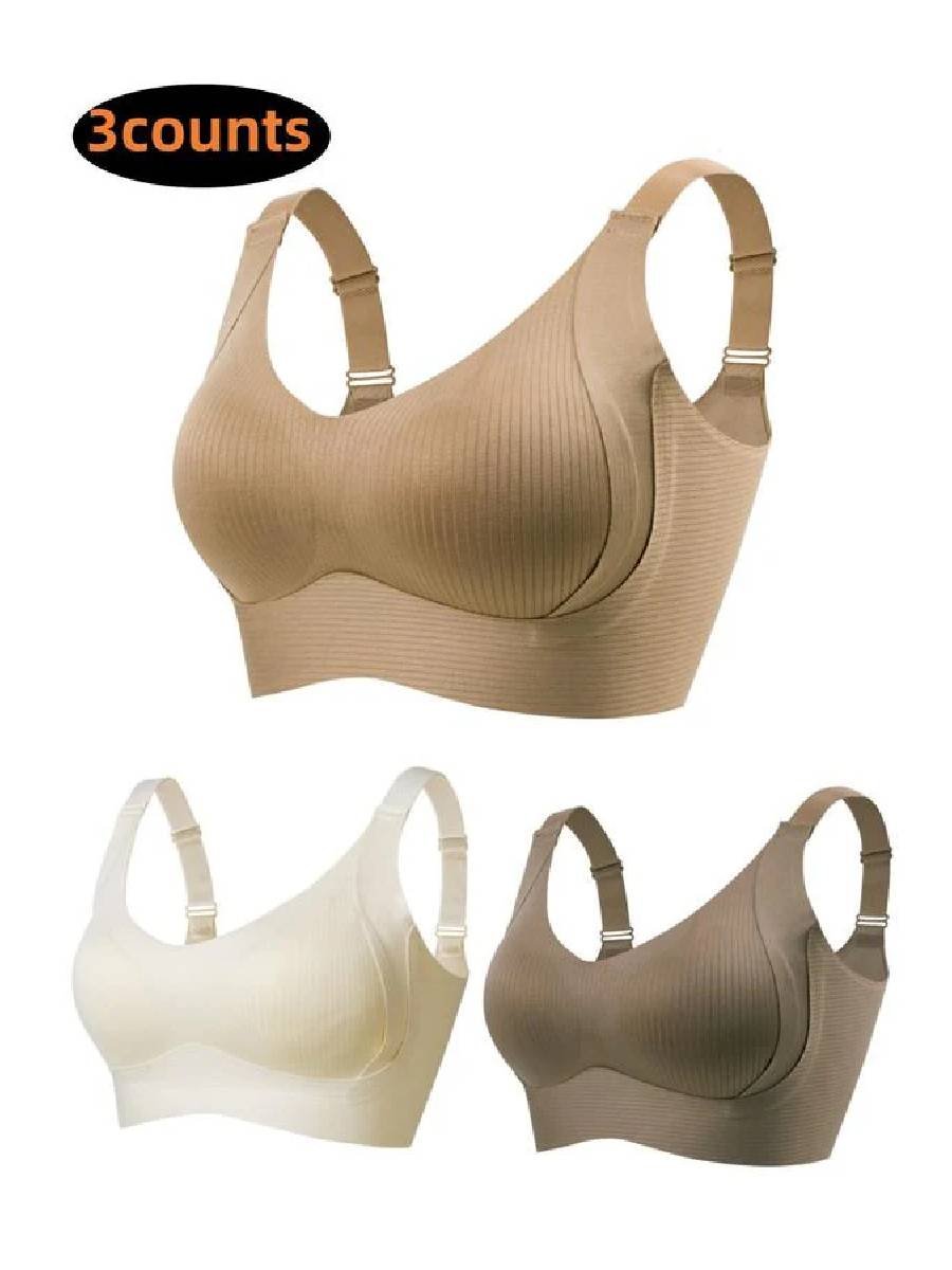 🎁2026 HOT SALE!🎁Huge discount 🔥 💕 Subtle Striped Seamless Bra with W-Support – Comfort & Style!