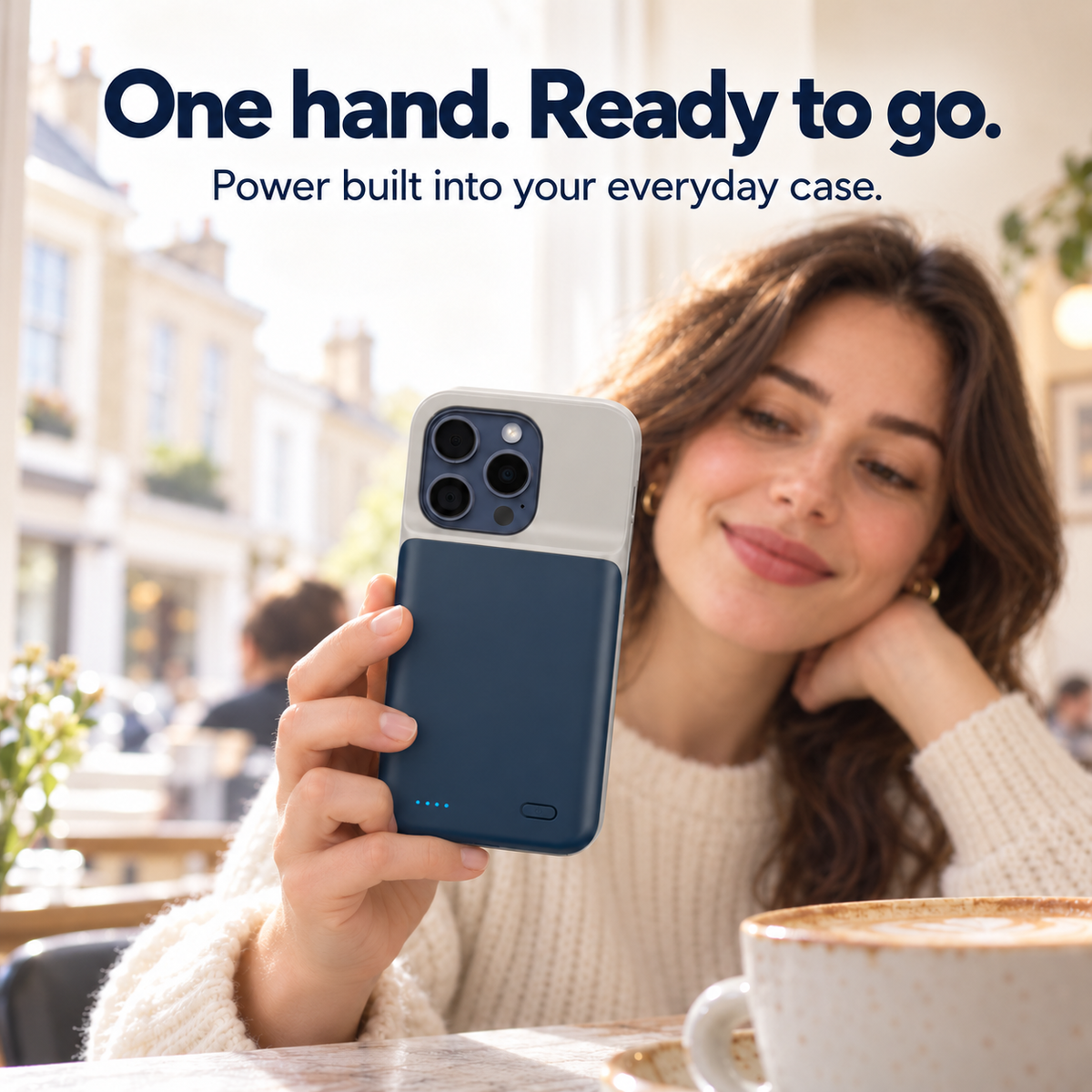 Battery Case for iPhone with LED Power Indicator