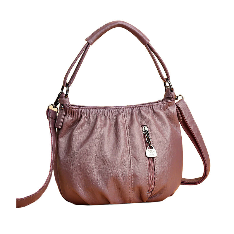 🎀2026 New Arrival🔥Casual Pleated Bucket Soft Leather Handbag Shoulder Bag