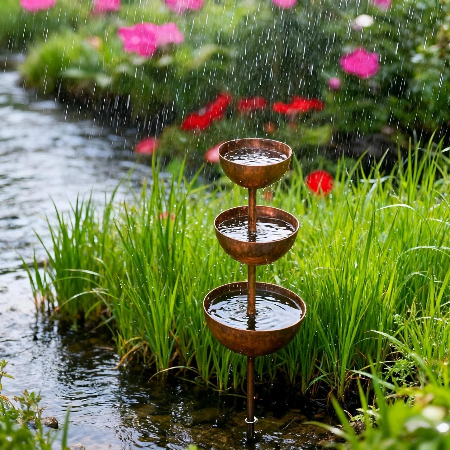 🐦Final Hours Flash Sale ￡10.99!!⚡ Rain Catcher - Plant Support 🌧️Metal Garden Ornament