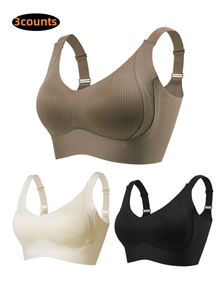 🎁HOT SALE!💕Subtle Striped Seamless Bra with W-Support – Comfort & Style!