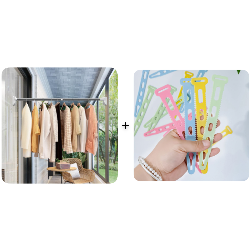 Telescopic Clothing Rod – No Drill & Heavy Duty 🏠🔧👕🚫🕳️